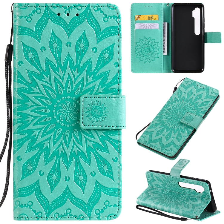 Pressed Printing Sunflower Pattern Horizontal Flip PU Leather Case with Holder & Card Slots & Wallet & Lanyard, Xiaomi Redmi Note 8T, For Xiaomi Mi CC9 Pro / Mi Note 10, For Motorola MOTO E6 Play