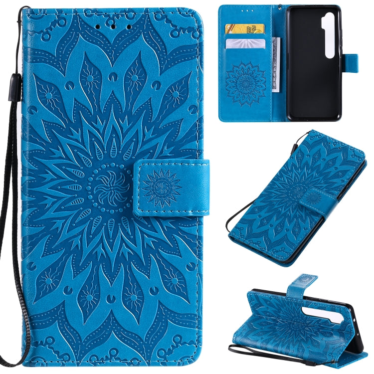 Pressed Printing Sunflower Pattern Horizontal Flip PU Leather Case with Holder & Card Slots & Wallet & Lanyard, Xiaomi Redmi Note 8T, For Xiaomi Mi CC9 Pro / Mi Note 10, For Motorola MOTO E6 Play