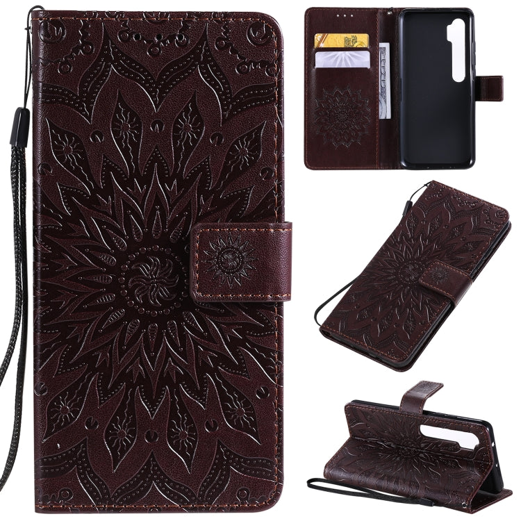 Pressed Printing Sunflower Pattern Horizontal Flip PU Leather Case with Holder & Card Slots & Wallet & Lanyard, Xiaomi Redmi Note 8T, For Xiaomi Mi CC9 Pro / Mi Note 10, For Motorola MOTO E6 Play