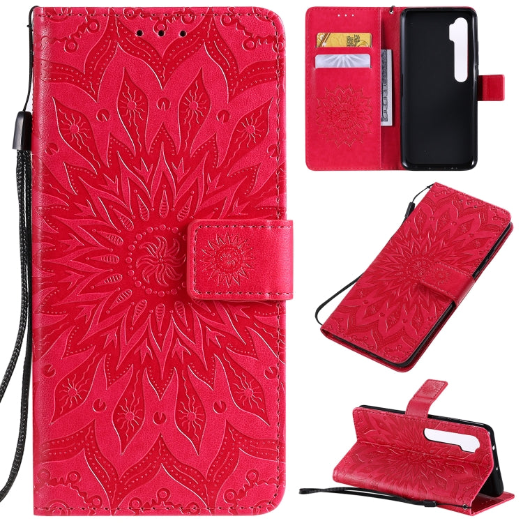 Pressed Printing Sunflower Pattern Horizontal Flip PU Leather Case with Holder & Card Slots & Wallet & Lanyard, Xiaomi Redmi Note 8T, For Xiaomi Mi CC9 Pro / Mi Note 10, For Motorola MOTO E6 Play