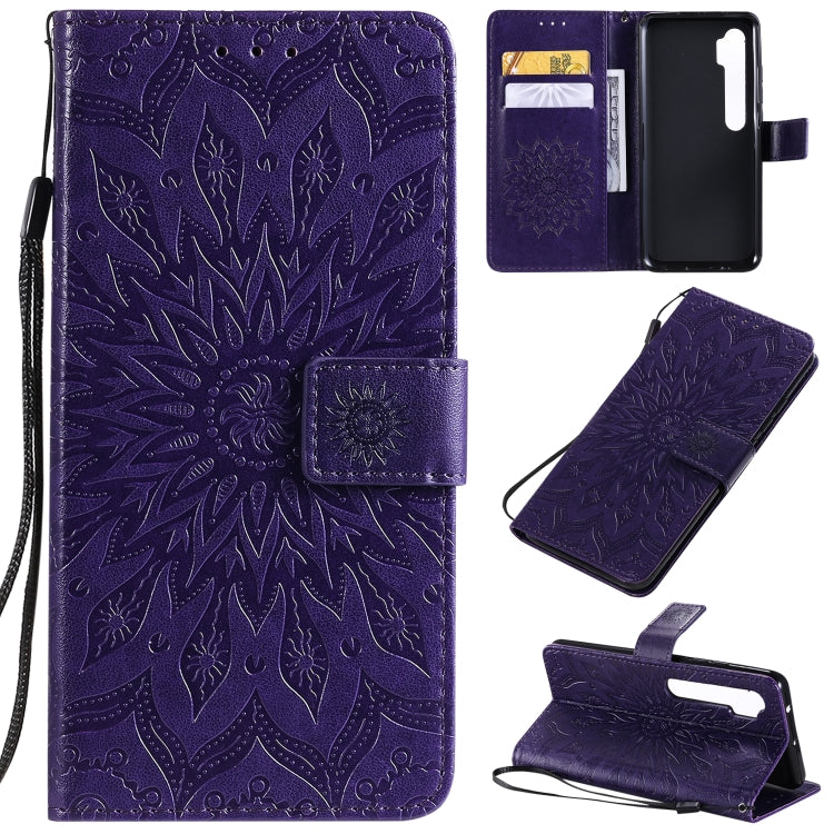 Pressed Printing Sunflower Pattern Horizontal Flip PU Leather Case with Holder & Card Slots & Wallet & Lanyard, Xiaomi Redmi Note 8T, For Xiaomi Mi CC9 Pro / Mi Note 10, For Motorola MOTO E6 Play