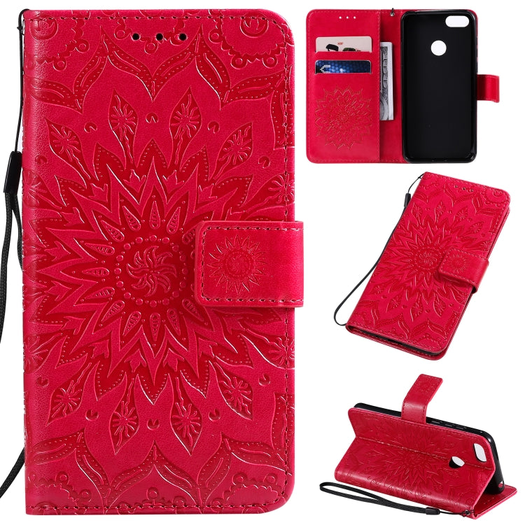 Pressed Printing Sunflower Pattern Horizontal Flip PU Leather Case with Holder & Card Slots & Wallet & Lanyard, Xiaomi Redmi Note 8T, For Motorola MOTO E6 Play, For Motorola MOTO One