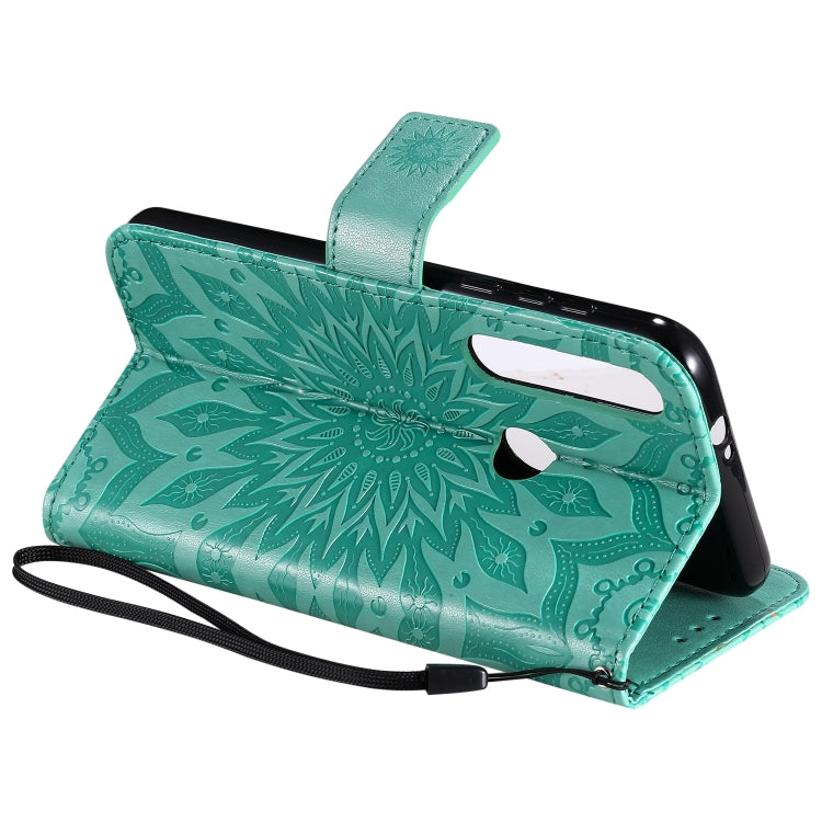 Pressed Printing Sunflower Pattern Horizontal Flip PU Leather Case with Holder & Card Slots & Wallet & Lanyard, For Motorola MOTO G8 Plus, For Motorola MOTO One