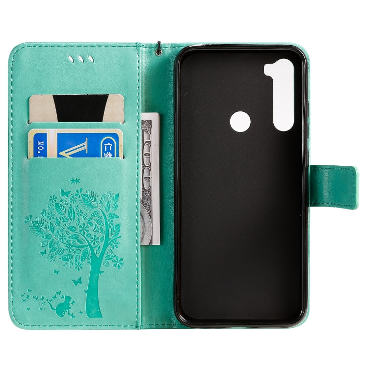 Tree & Cat Pattern Pressed Printing Horizontal Flip PU Leather Case with Holder & Card Slots & Wallet & Lanyard, For Xiaomi Redmi Note 8T, For Xiaomi Redmi 8