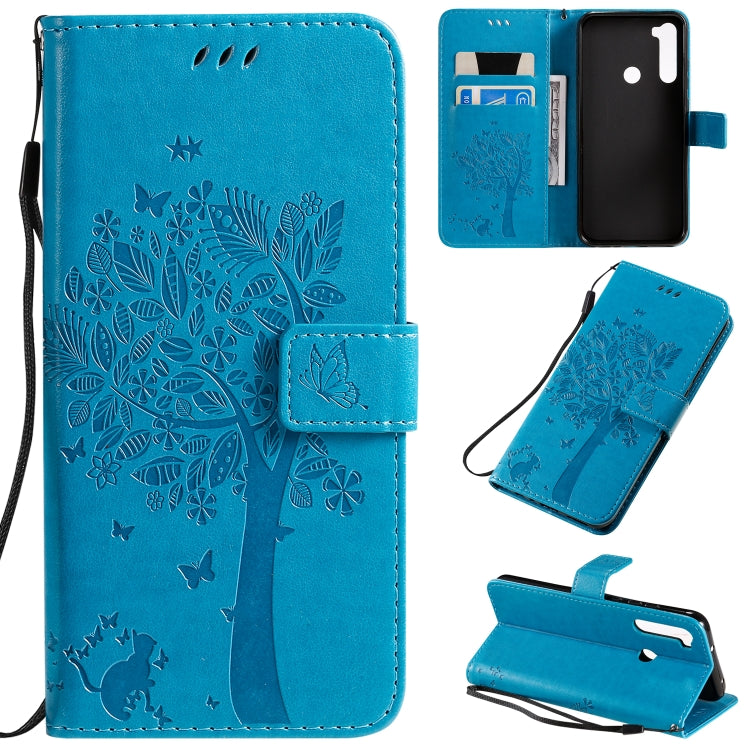 Tree & Cat Pattern Pressed Printing Horizontal Flip PU Leather Case with Holder & Card Slots & Wallet & Lanyard, For Xiaomi Redmi Note 8T, For Xiaomi Redmi 8