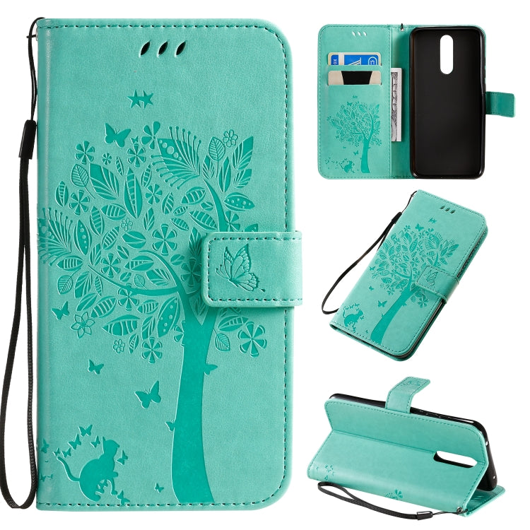 Tree & Cat Pattern Pressed Printing Horizontal Flip PU Leather Case with Holder & Card Slots & Wallet & Lanyard, For Xiaomi Redmi Note 8T, For Xiaomi Redmi 8
