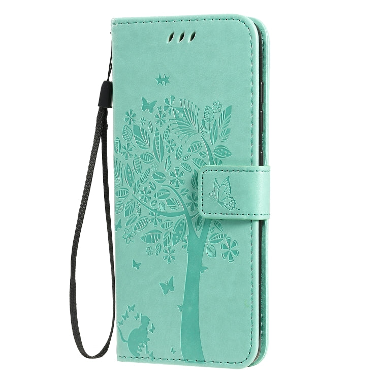 Tree & Cat Pattern Pressed Printing Horizontal Flip PU Leather Case with Holder & Card Slots & Wallet & Lanyard, For Galaxy A51, For Galaxy A71