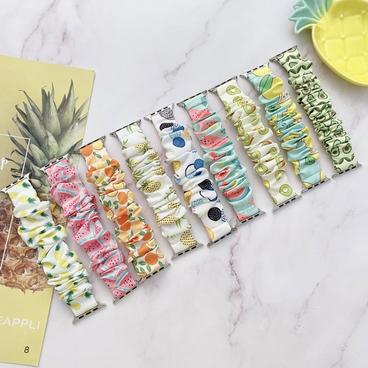 Single Loop Elasticity Cloth Fruit Watchband For Apple Watch Series, 7 41mm / 6&SE&5&4 40mm / 3&2&1 38mm, 7 45mm / 6&SE&5&4 44mm / 3&2&1 42mm