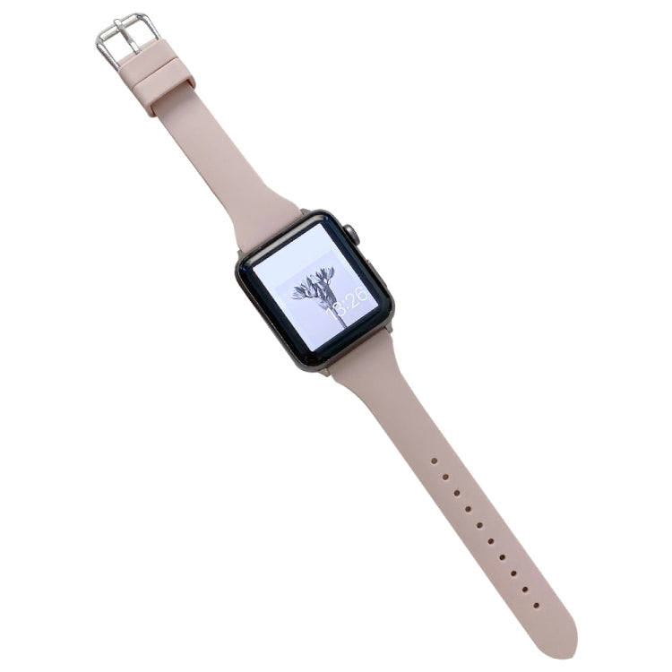 Small Waist Silicone Watchband For Apple Watch Series, 7 41mm / 6&SE&5&4 40mm / 3&2&1 38mm