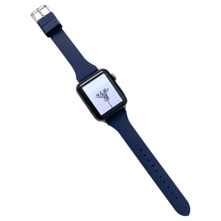 Small Waist Silicone Watchband For Apple Watch Series, 7 41mm / 6&SE&5&4 40mm / 3&2&1 38mm