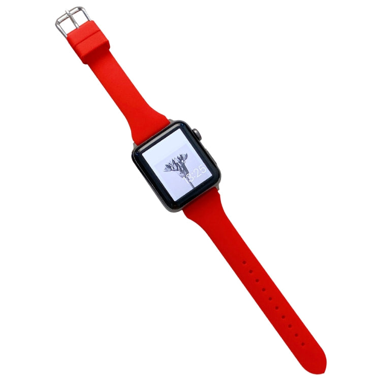 Small Waist Silicone Watchband For Apple Watch Series, 7 45mm / 6&SE&5&4 44mm / 3&2&1 42mm