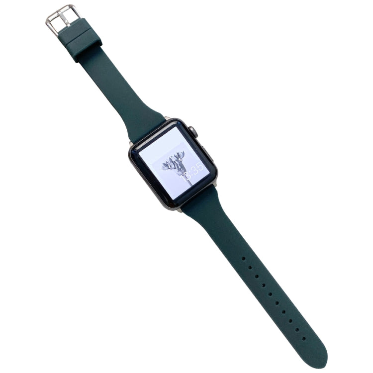 Small Waist Silicone Watchband For Apple Watch Series, 7 45mm / 6&SE&5&4 44mm / 3&2&1 42mm