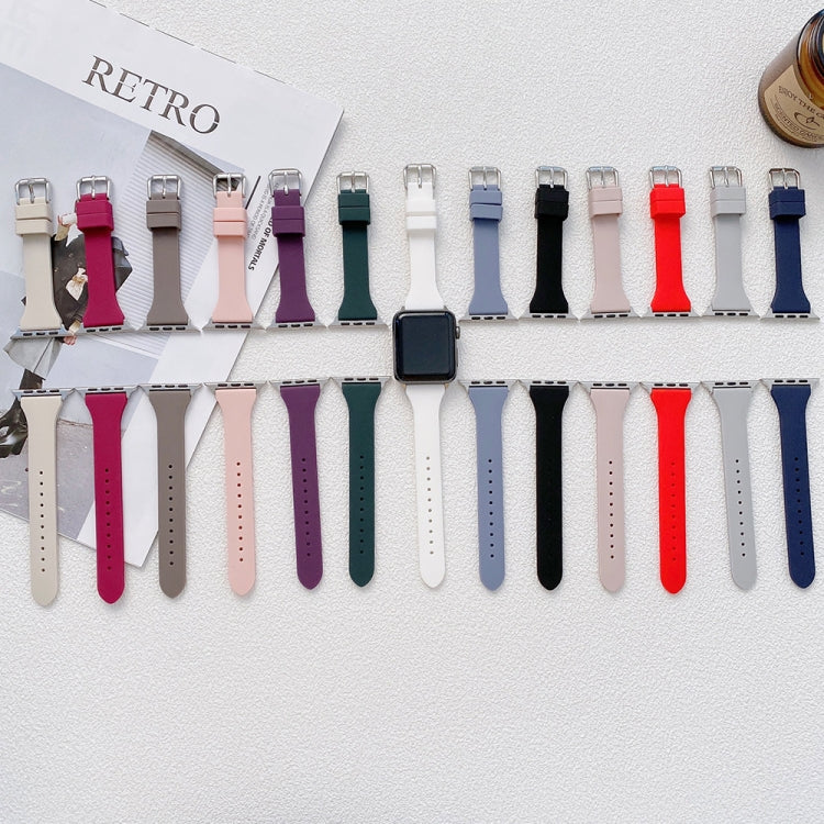 Small Waist Silicone Watchband For Apple Watch Series, 7 45mm / 6&SE&5&4 44mm / 3&2&1 42mm