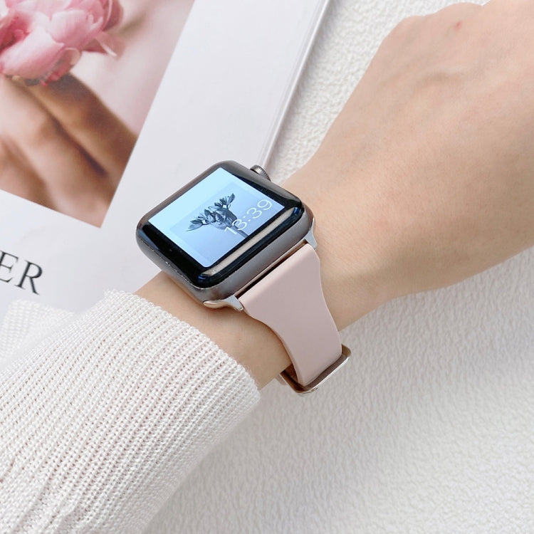 Small Waist Silicone Watchband For Apple Watch Series, 7 45mm / 6&SE&5&4 44mm / 3&2&1 42mm