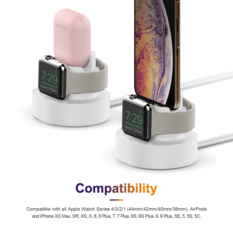 A001 3 In 1 Silicone Charging Holder for iPhone / iWatch / AirPods