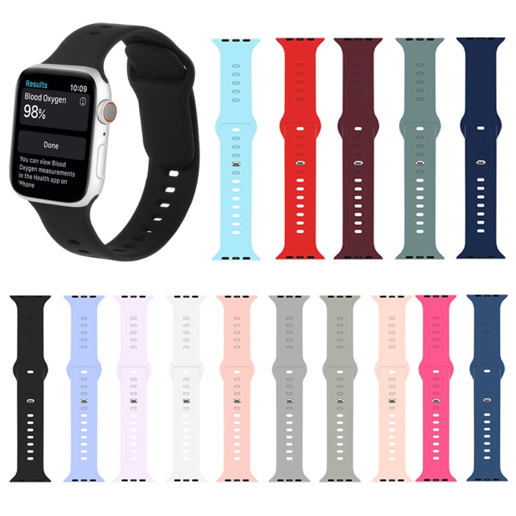 Liquid Silicone Watchband For Apple Watch Series, 7 41mm / 6&SE&5&4 40mm / 3&2&1 38mm, 7 45mm / 6&SE&5&4 44mm / 3&2&1 42mm