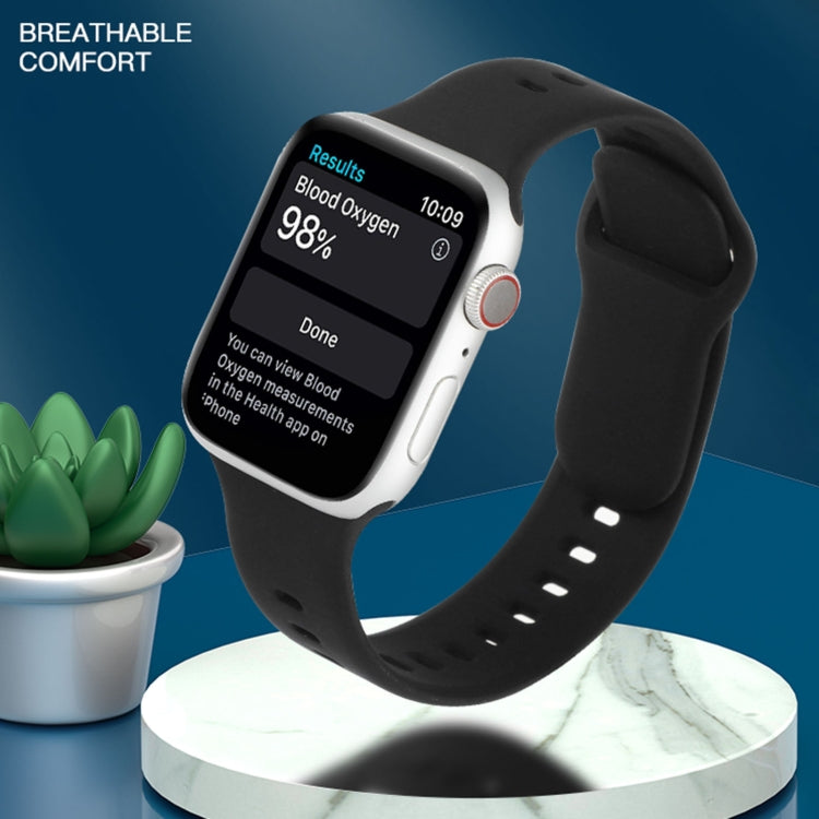 Liquid Silicone Watchband For Apple Watch Series, 7 41mm / 6&SE&5&4 40mm / 3&2&1 38mm, 7 45mm / 6&SE&5&4 44mm / 3&2&1 42mm