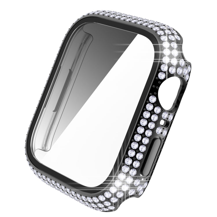 Diamond PC + Tempered Glass Watch Case For Apple Watch Series, 7 41mm, 7 45mm