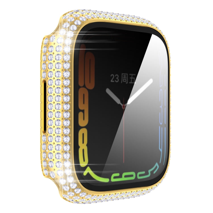 Diamond PC + Tempered Glass Watch Case For Apple Watch Series, 7 41mm, 7 45mm