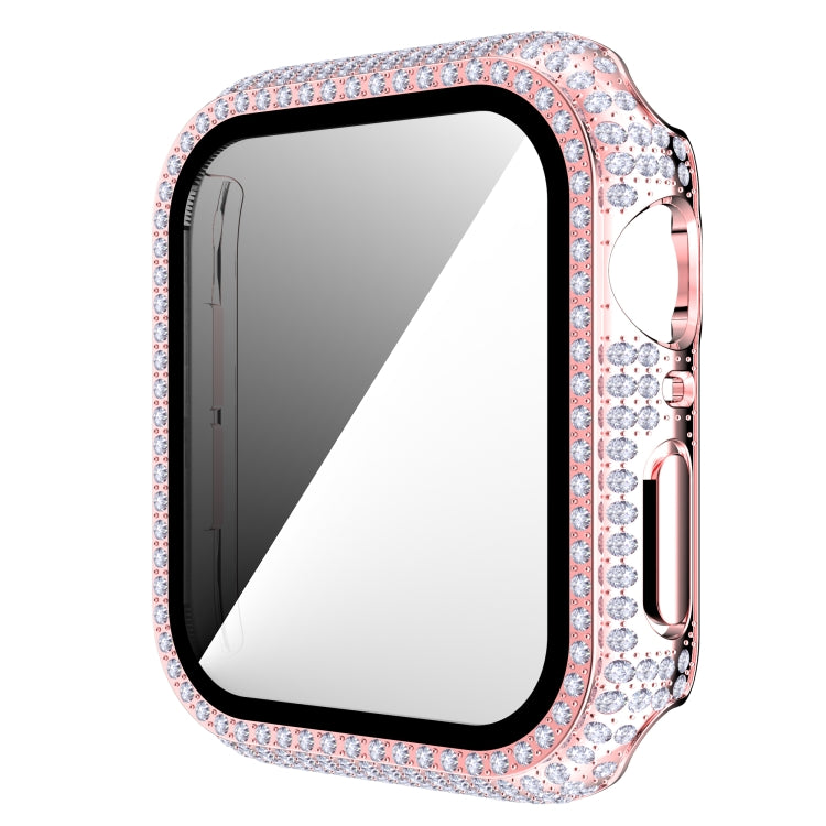 Diamond PC + Tempered Glass Watch Case For Apple Watch Series, 6&SE&5&4 40mm, 6&SE&5&4 44mm