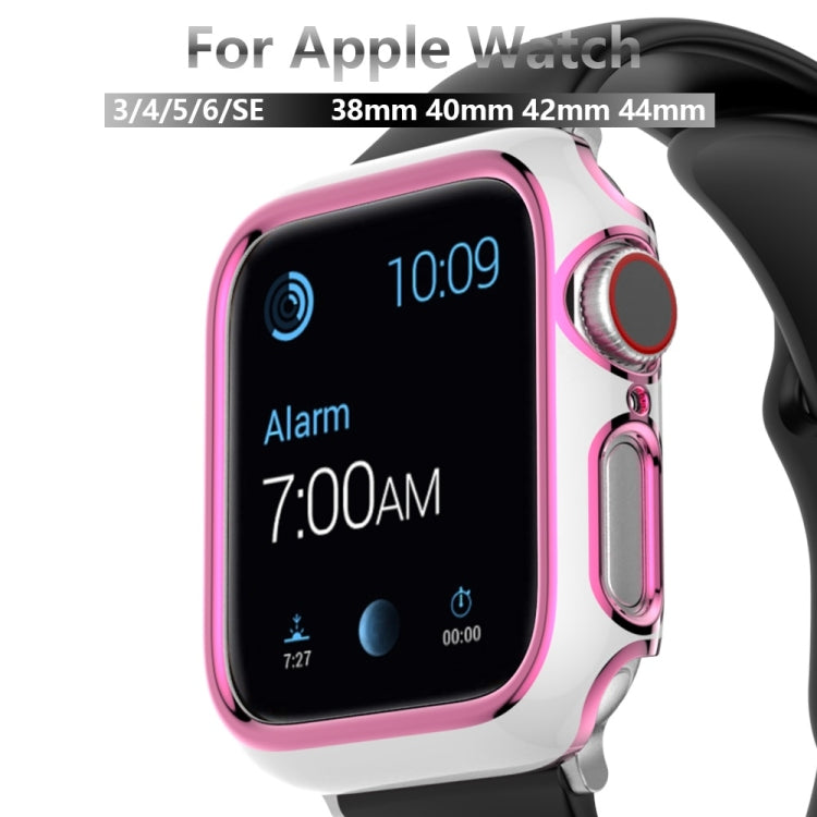 Two-color Electroplating PC Watch Case For Apple Watch Series, 6&SE&5&4 40mm, 6&SE&5&4 44mm