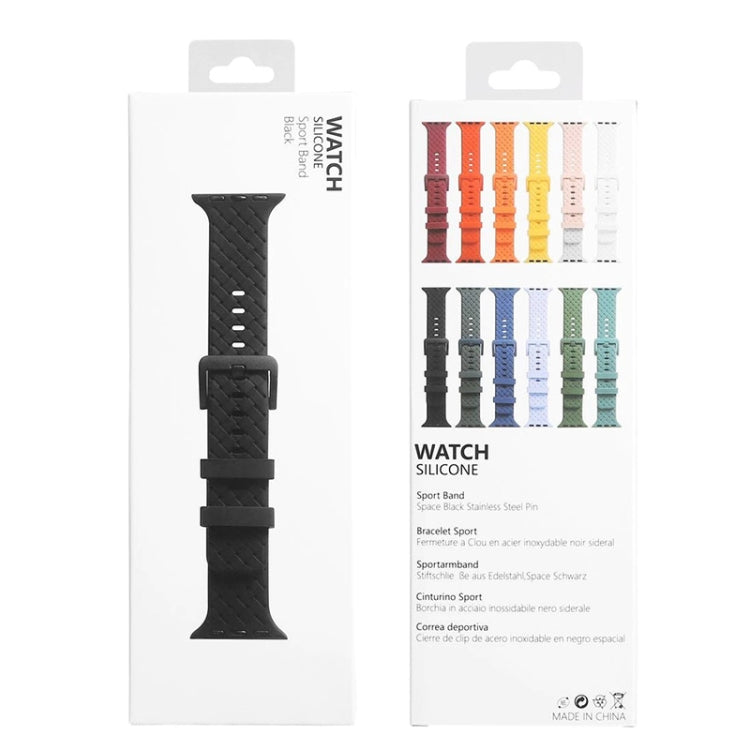 Braided Texture Silicone Watchband For Apple Watch Series, 7 41mm / 6&SE&5&4 40mm / 3&2&1 38mm, 7 45mm / 6&SE&5&4 44mm / 3&2&1 42mm