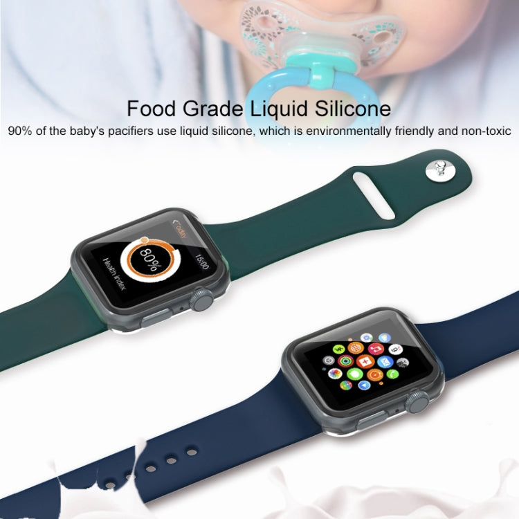 Mutural Liquid Silicone Watchband, For Apple Watch Series 7 41mm / 6 & SE & 5 & 4 40mm / 3 & 2 & 1 38mm, For Apple Watch Ultra 49mm / Series 8&7 45mm / SE 2&6&SE&5&4 44mm / 3&2&1 42mm