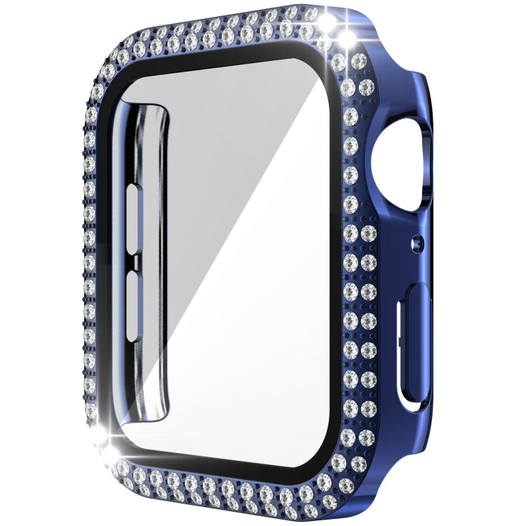Double-Row Diamond PC+Tempered Glass Watch Case For Apple Watch Series, 3&2&1 38mm, 3&2&1 42mm