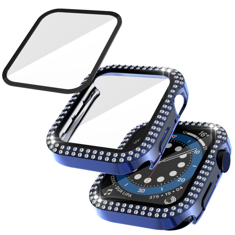 Double-Row Diamond PC+Tempered Glass Watch Case For Apple Watch Series, 3&2&1 38mm, 3&2&1 42mm