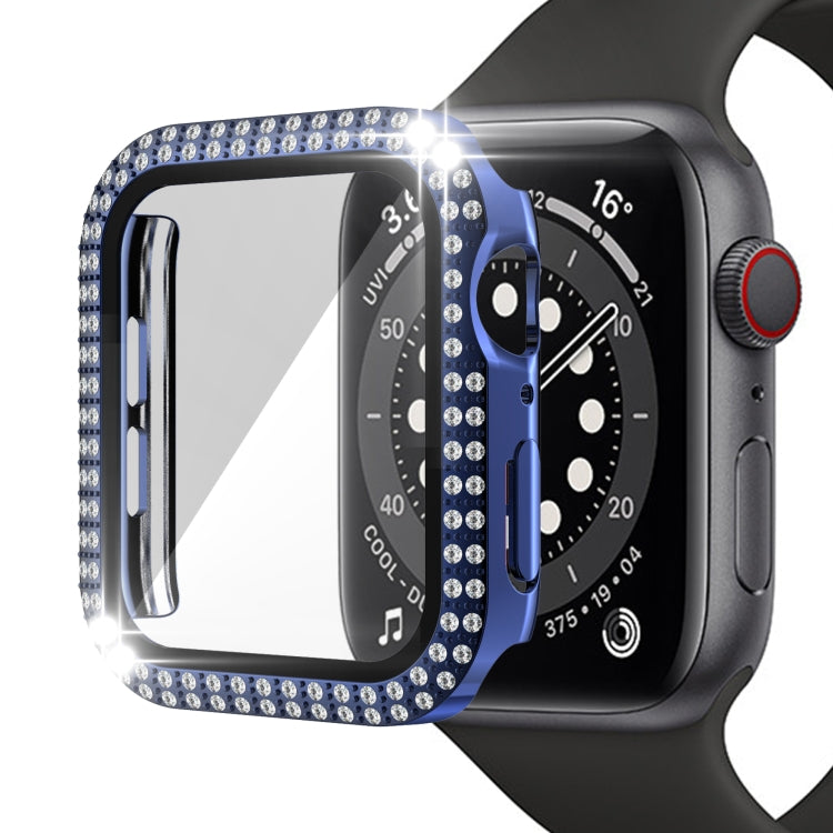 Double-Row Diamond PC+Tempered Glass Watch Case For Apple Watch Series, 3&2&1 38mm, 3&2&1 42mm