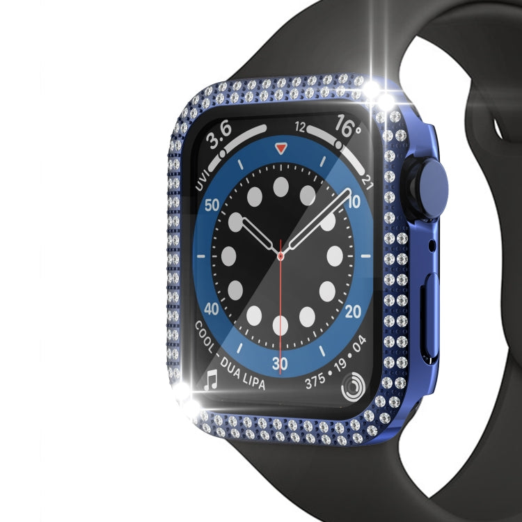 Double-Row Diamond PC+Tempered Glass Watch Case For Apple Watch Series, 3&2&1 38mm, 3&2&1 42mm