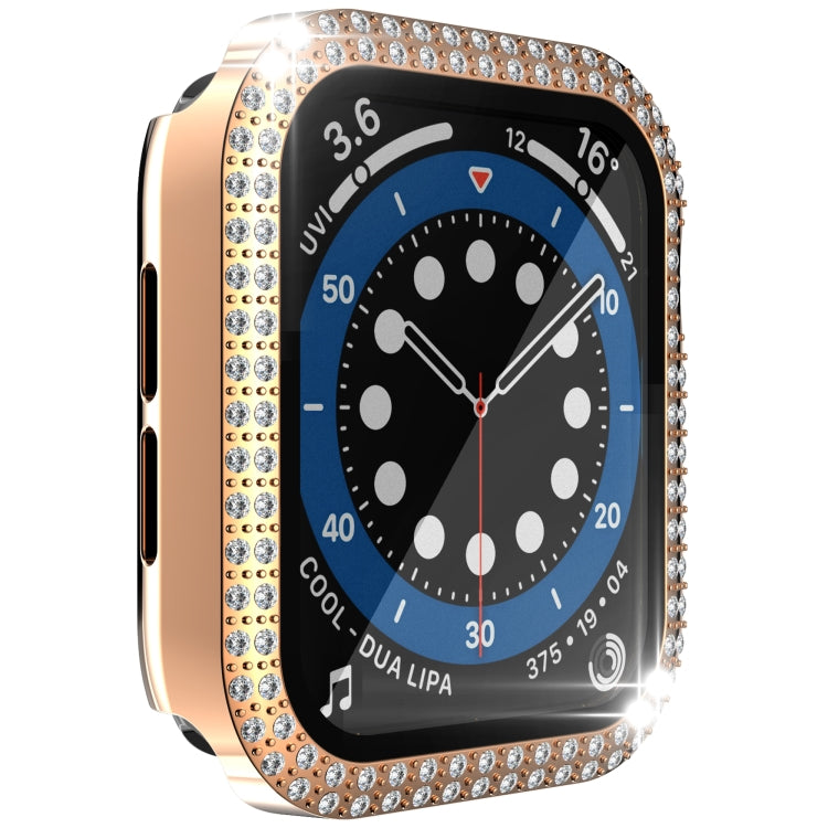 Double-Row Diamond PC+Tempered Glass Watch Case For Apple Watch Series, 3&2&1 38mm, 3&2&1 42mm