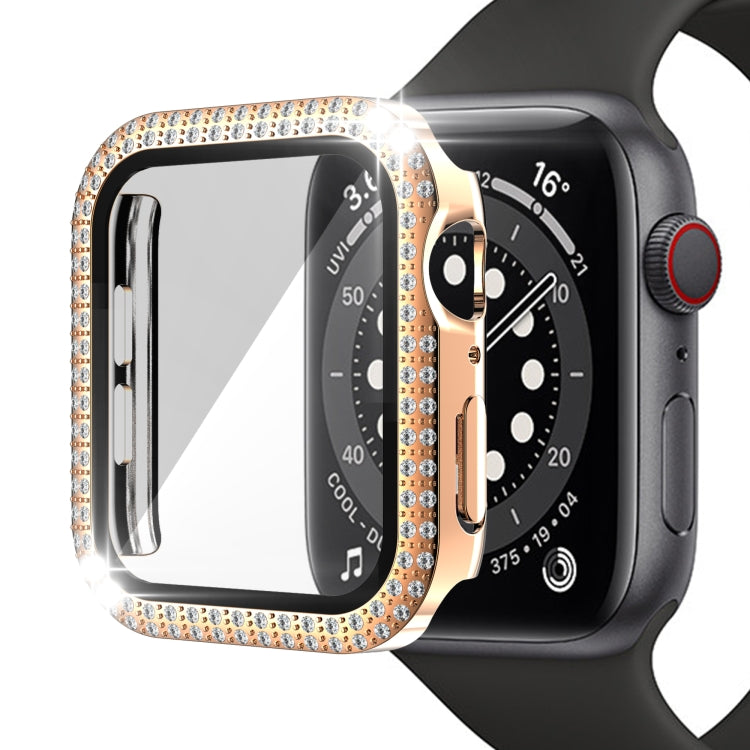 Double-Row Diamond PC+Tempered Glass Watch Case For Apple Watch Series, 3&2&1 38mm, 3&2&1 42mm