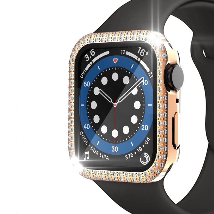 Double-Row Diamond PC+Tempered Glass Watch Case For Apple Watch Series, 3&2&1 38mm, 3&2&1 42mm