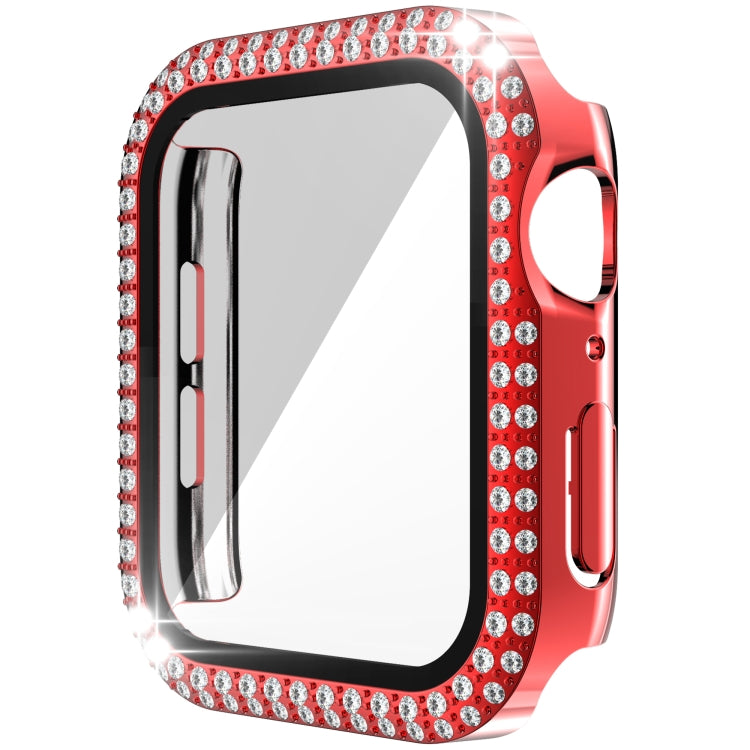 Double-Row Diamond PC+Tempered Glass Watch Case For Apple Watch Series, 3&2&1 38mm, 3&2&1 42mm