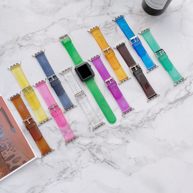 Jelly Transparent Watchband For Apple Watch Series, 7 41mm / 6&SE&5&4 40mm / 3&2&1 38mm, 7 45mm / 6&SE&5&4 44mm / 3&2&1 42mm