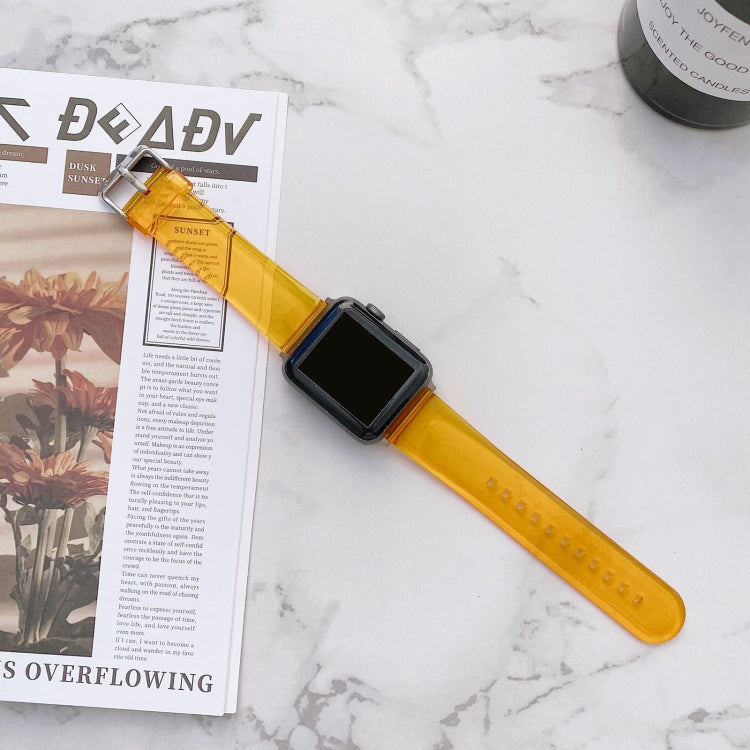 Jelly Transparent Watchband For Apple Watch Series, 7 41mm / 6&SE&5&4 40mm / 3&2&1 38mm, 7 45mm / 6&SE&5&4 44mm / 3&2&1 42mm
