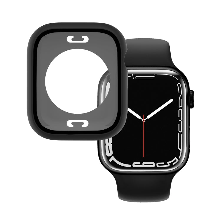 PC + Tempered Glass Film Waterproof Watch Case with Lower Cover For Apple Watch Series, 7 41mm, 7 45mm