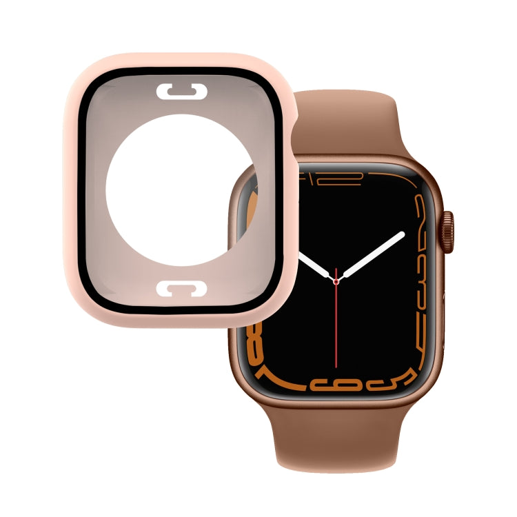 PC + Tempered Glass Film Waterproof Watch Case with Lower Cover For Apple Watch Series, 7 41mm, 7 45mm