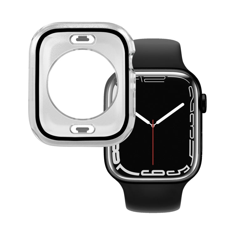 PC + Tempered Glass Film Waterproof Watch Case with Lower Cover For Apple Watch Series, 7 41mm, 7 45mm