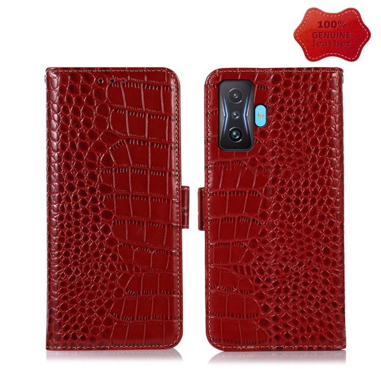 Crocodile Top Layer Cowhide Leather Phone Case, For Xiaomi Redmi 10C / 10 India, For Xiaomi Redmi K40S, For Xiaomi Redmi K50 / K50 Pro, For Xiaomi Redmi K50 Gaming, For Xiaomi Redmi Note 11 4G/11S 4G Global, For Xiaomi Redmi Note 11 Pro 4G / 5G Global