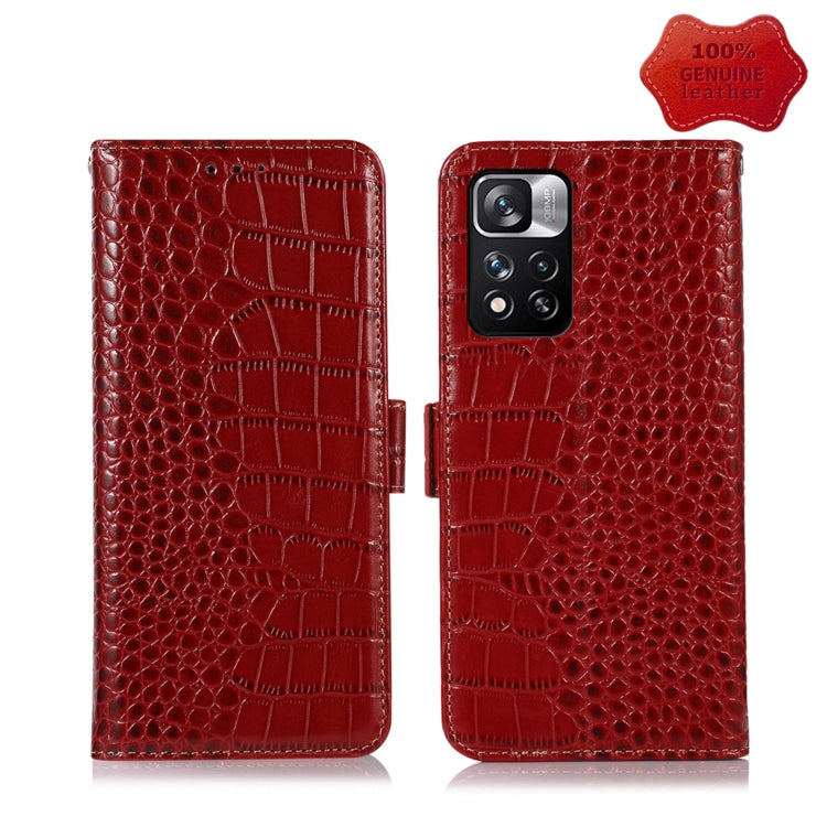Crocodile Top Layer Cowhide Leather Phone Case, For Xiaomi Redmi 10C / 10 India, For Xiaomi Redmi K40S, For Xiaomi Redmi K50 / K50 Pro, For Xiaomi Redmi K50 Gaming, For Xiaomi Redmi Note 11 4G/11S 4G Global, For Xiaomi Redmi Note 11 Pro 4G / 5G Global