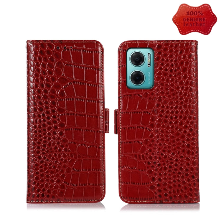 Crocodile Top Layer Cowhide Leather Phone Case, For Xiaomi Redmi Note 11E / 10 5G, For Xiaomi Poco M4 Pro 4G, For Xiaomi Poco X4 Pro 5G