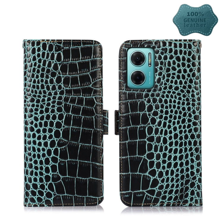 Crocodile Top Layer Cowhide Leather Phone Case, For Xiaomi Redmi Note 11E / 10 5G, For Xiaomi Poco M4 Pro 4G, For Xiaomi Poco X4 Pro 5G