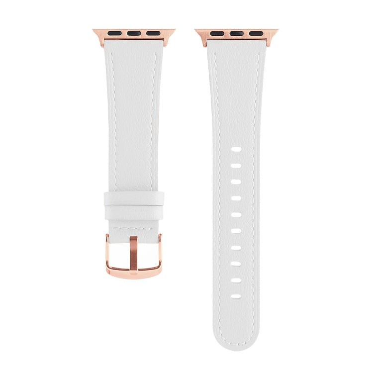 Small Waist Genuine Leather Watchband For Apple Watch Series, 7 41mm / 6&SE&5&4 40mm / 3&2&1 38mm, 7 45mm / 6&SE&5&4 44mm / 3&2&1 42mm