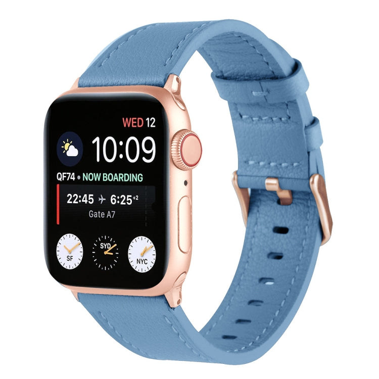 Small Waist Genuine Leather Watchband For Apple Watch Series, 7 41mm / 6&SE&5&4 40mm / 3&2&1 38mm, 7 45mm / 6&SE&5&4 44mm / 3&2&1 42mm