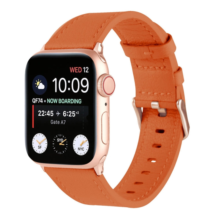Small Waist Genuine Leather Watchband For Apple Watch Series, 7 41mm / 6&SE&5&4 40mm / 3&2&1 38mm, 7 45mm / 6&SE&5&4 44mm / 3&2&1 42mm