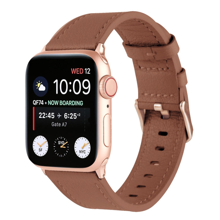 Small Waist Genuine Leather Watchband For Apple Watch Series, 7 41mm / 6&SE&5&4 40mm / 3&2&1 38mm, 7 45mm / 6&SE&5&4 44mm / 3&2&1 42mm