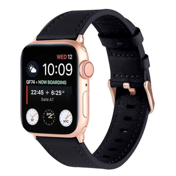 Small Waist Genuine Leather Watchband For Apple Watch Series, 7 41mm / 6&SE&5&4 40mm / 3&2&1 38mm, 7 45mm / 6&SE&5&4 44mm / 3&2&1 42mm