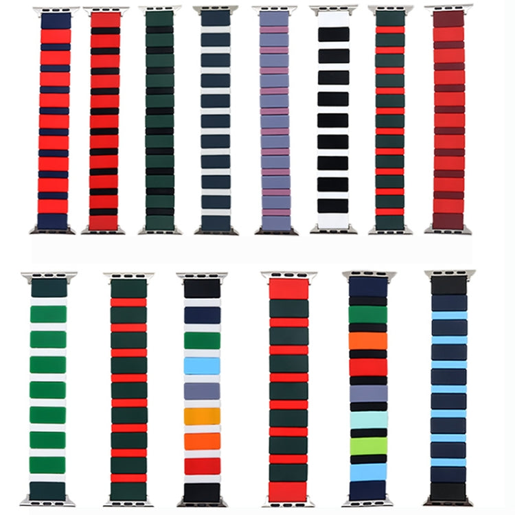 Silicone Splicing Watchband For Apple Watch Series, 7 41mm / 6&SE&5&4 40mm / 3&2&1 38mm